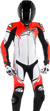 ALPINESTARS GP Plus v2 1-Piece Leather Suit - White/Black/Red Fluorescent - US 46 / EU 56 3150518-233-56