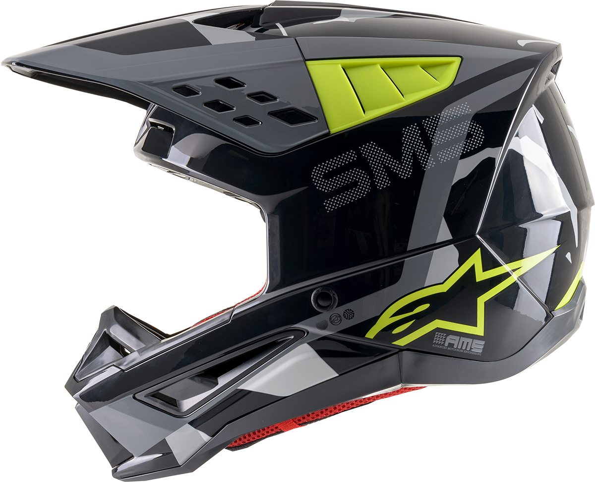 Casco de motocicleta ALPINESTARS SM5 - Rover - Gris/Amarillo - Mediano 8303921-1592-MD