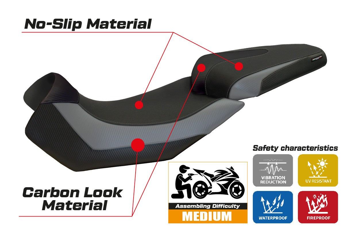 Aprilia Caponord 1200 2013-2017 Seat Cover TPZ Italia Grey Black