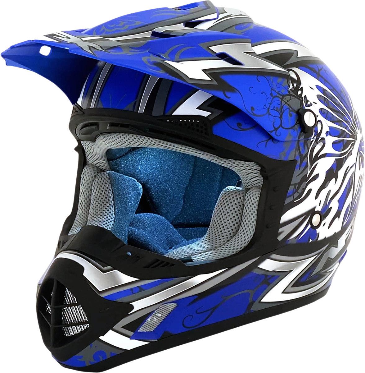 AFX FX-17 Motorcycle Helmet - Butterfly - Matte Blue - Medium 0110-7123