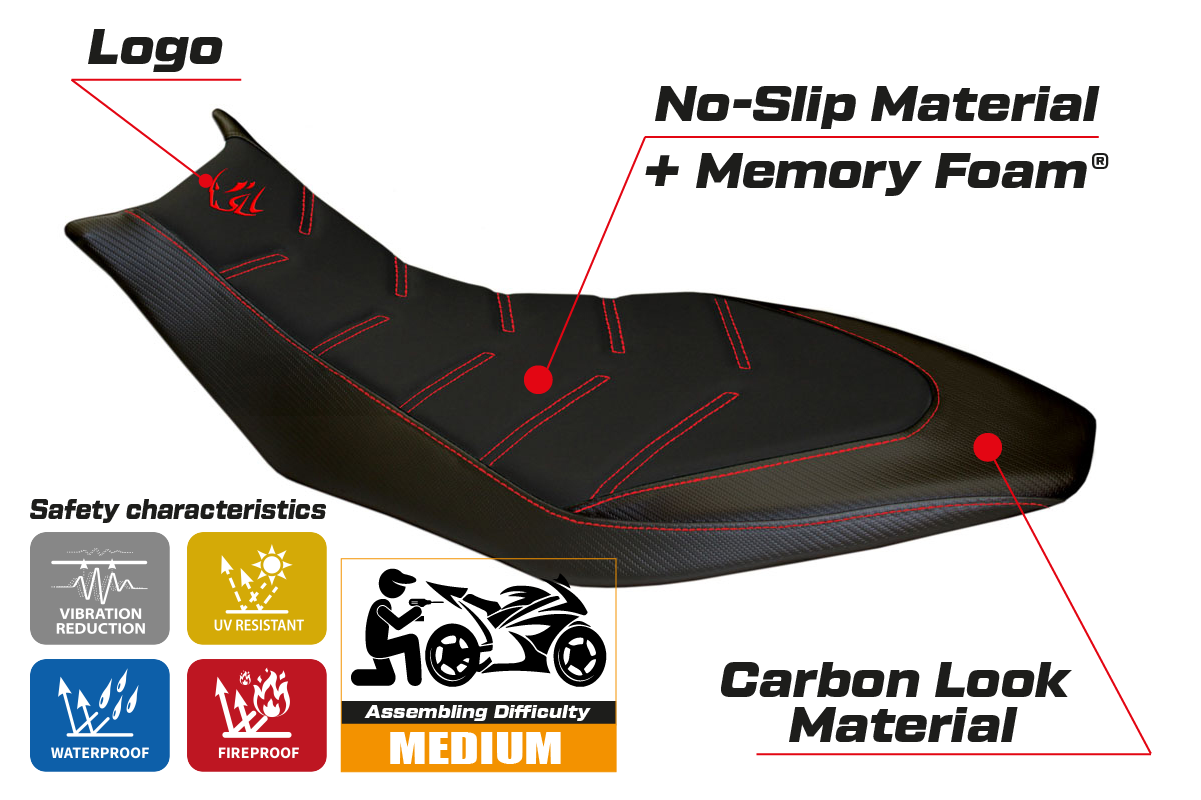 Funda Asiento Aprilia Dorsoduro 750/900/1200 2010-2020 Tappezzeria Italia TPZ Comfort en Negro