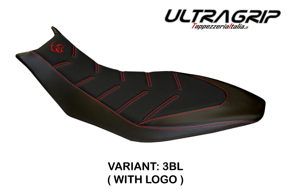 Funda Asiento Aprilia Dorsoduro 750 900 1200 2010-2020 Tappezzeria Italia TPZ Ultragrip en Negro
