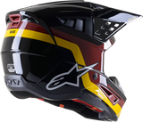 Casco de motocicleta ALPINESTARS SM5 - Venture - Negro/Burdeos/Amarillo/Brillante - Mediano 8305122-1358-MD