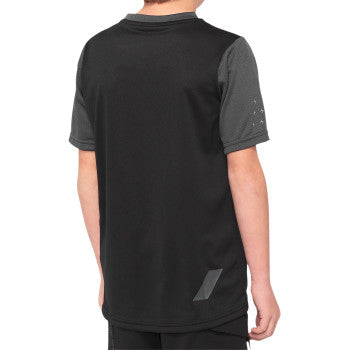 Maillot Ridecamp 100% juvenil - Manga corta - Negro/Carbón - Talla pequeña 40031-00000