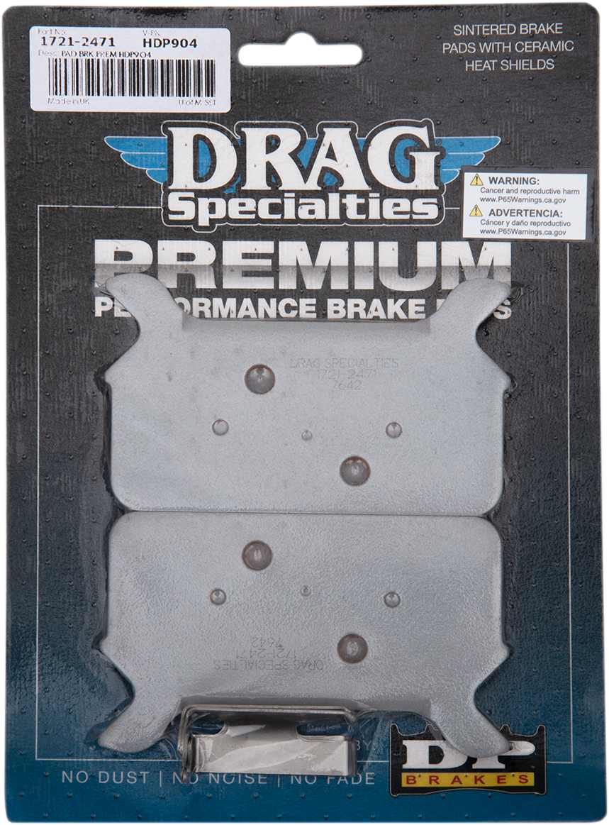Pastillas de freno sinterizadas DRAG SPECIALTIES - Touring WRNG CALLOUT /WRNG PHOTO HDP904