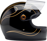 Casco BILTWELL Gringo S - Llamas negras brillantes - XL 1003-567-505 