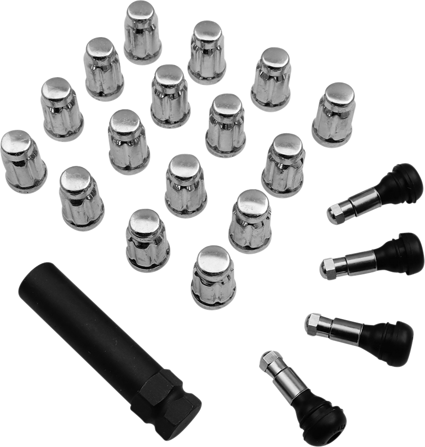 Tuerca de rueda MOOSE UTILITY - Estriada - 3/8" - Cromada - Paquete de 16 SPMO3803L4 