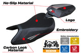 Funda de asiento Aprilia RS 457 2023-2025 Tappezzeria Italia TPZ en gris y negro