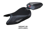 Funda de asiento Aprilia RS 457 2023-2025 Tappezzeria Italia TPZ en gris y negro