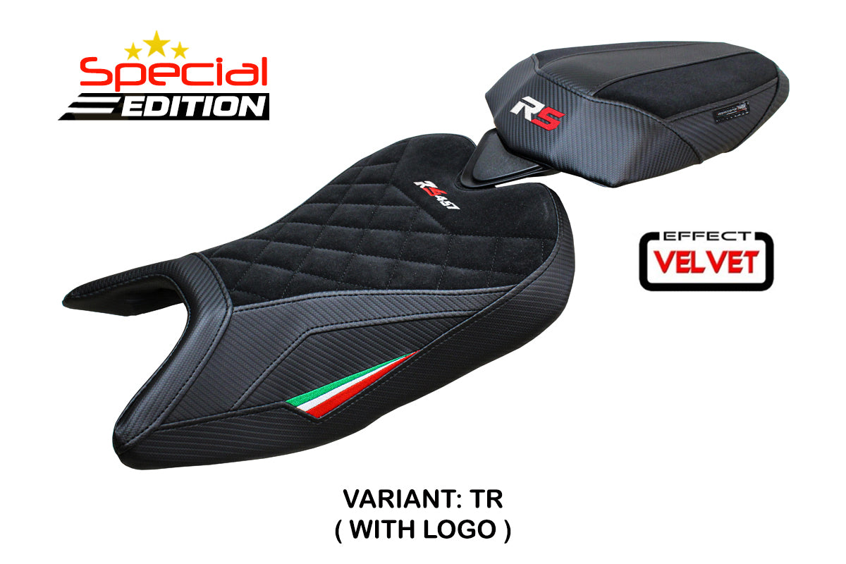 Aprilia RS 457 2023-2025 Seat Cover Tappezzeria Italia TPZ in Italy Flag and Black SE Diamond Stitch