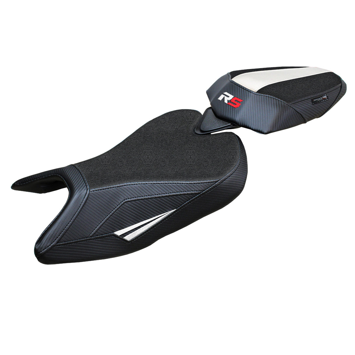 Aprilia RS 457 2023-2025 Seat Cover Tappezzeria Italia TPZ Ultragrip in White and Black