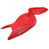 Funda de asiento Aprilia RS 660 2021-2025 Tappezzeria Italia TPZ Terciopelo con costura de diamante rojo