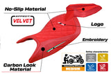 Funda de asiento Aprilia RS 660 2021-2025 Tappezzeria Italia TPZ Terciopelo con costura de diamante rojo