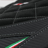 Funda de asiento Aprilia RS 660 2021-2025 Tappezzeria Italia TPZ Velvet con costura de diamante negro