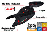 Funda de asiento Aprilia RS 660 2021-2025 Tappezzeria Italia TPZ Velvet con costura de diamante negro