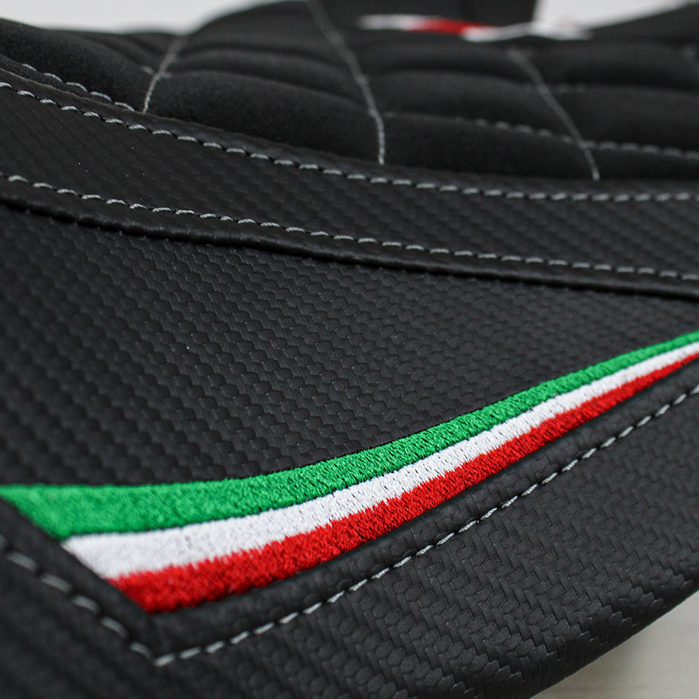 Aprilia Tuono 660 2021-2024 Seat Cover Tappezzeria Italia TPZ Velvet in Italy Flag Black