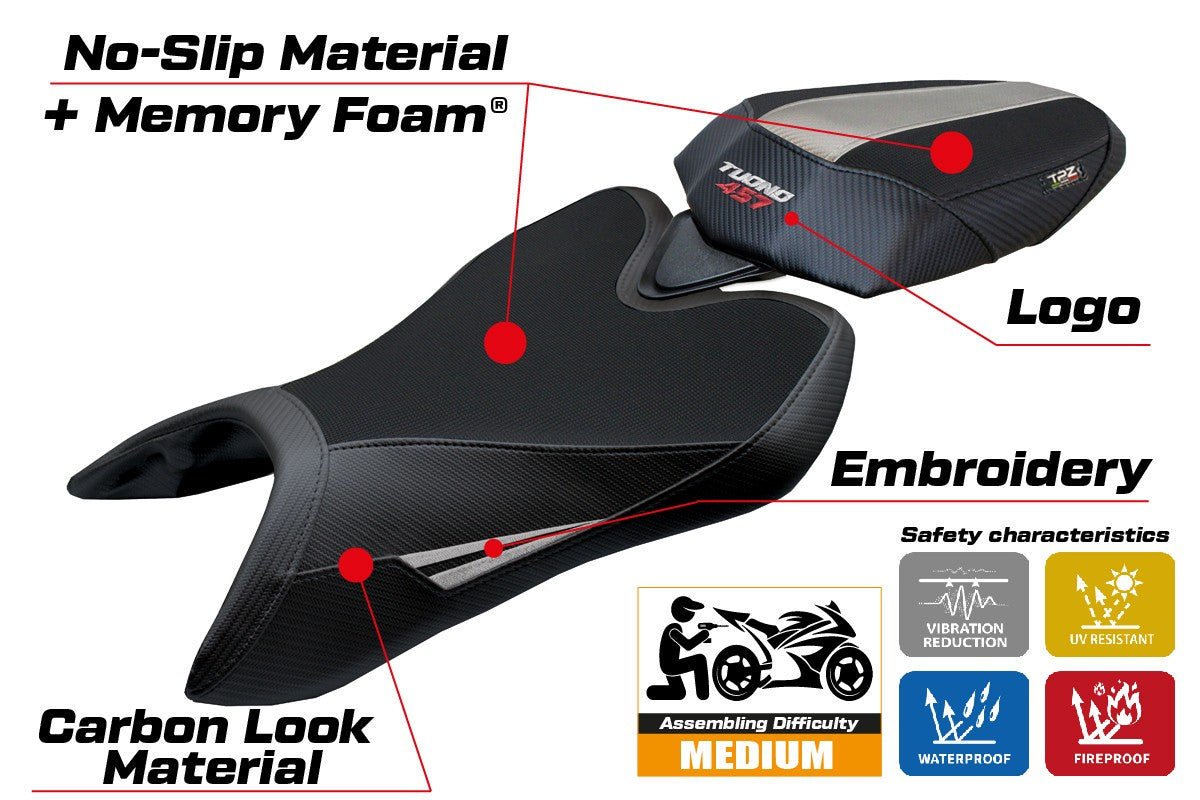 Aprilia Tuono 457 2025-2026 Seat Cover TPZ Italia Comfort Silver Black