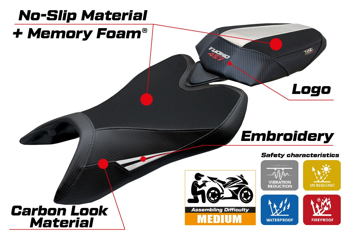 Aprilia Tuono 457 2025-2026 Seat Cover TPZ Italia Comfort White Black
