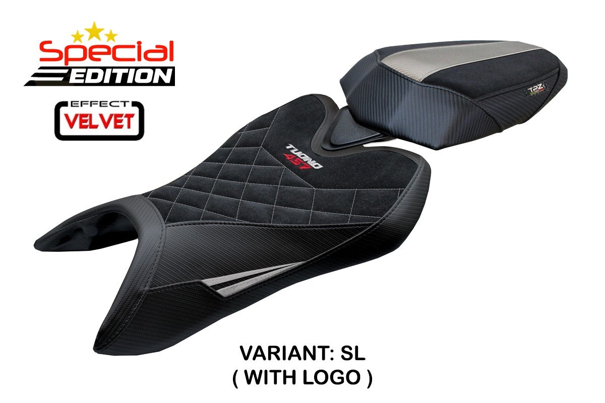 Aprilia Tuono 457 2025-2026 Seat Cover TPZ Italia Velvet Special Edition  Silver Blk