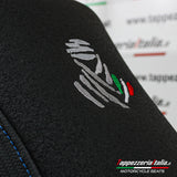 Funda de asiento Aprilia Tuareg 660 2021-2025 Tappezzeria Italia TPZ Comfort Ultragrip en azul y negro