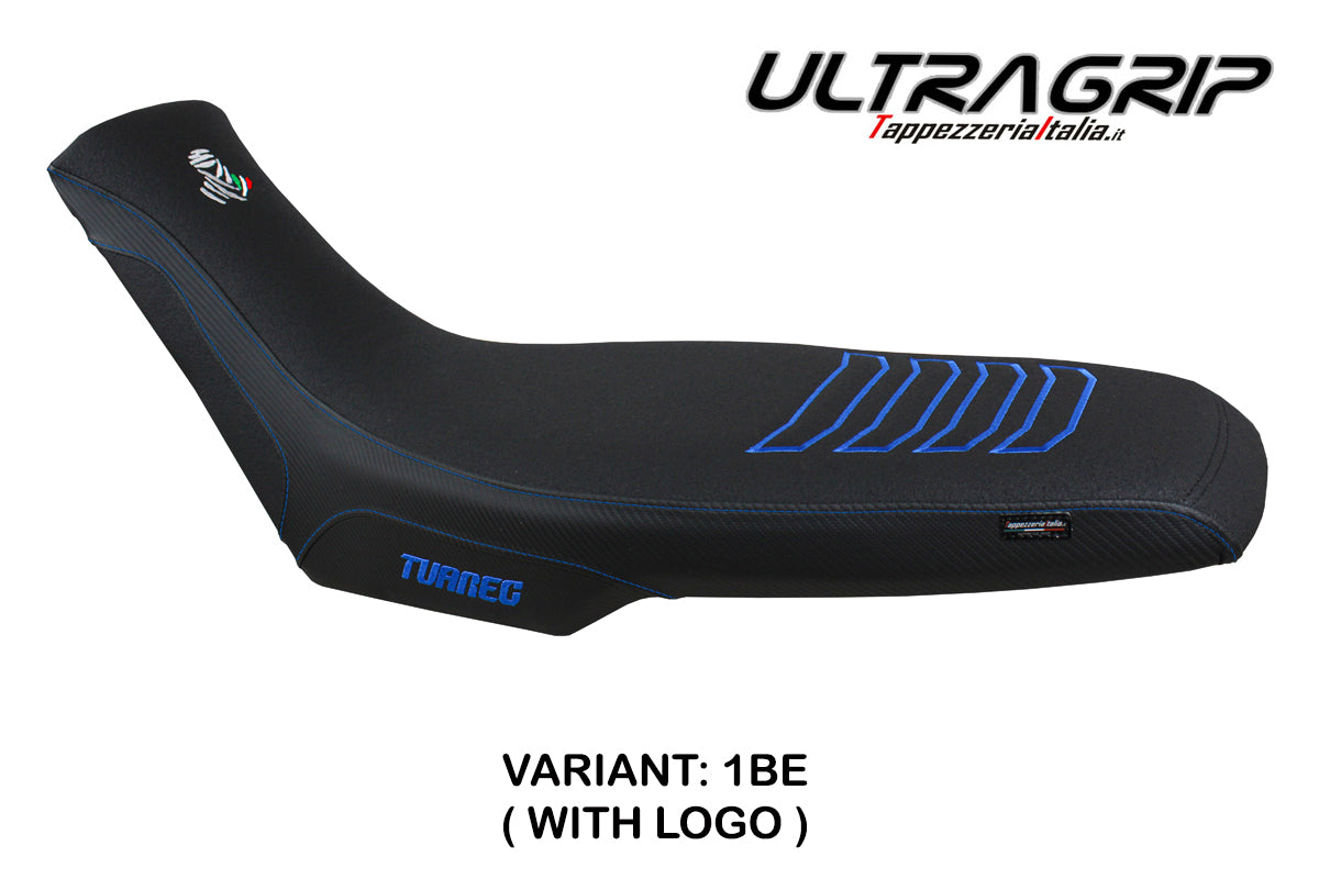 Funda de asiento Aprilia Tuareg 660 2021-2025 Tappezzeria Italia TPZ Ultragrip en azul y negro