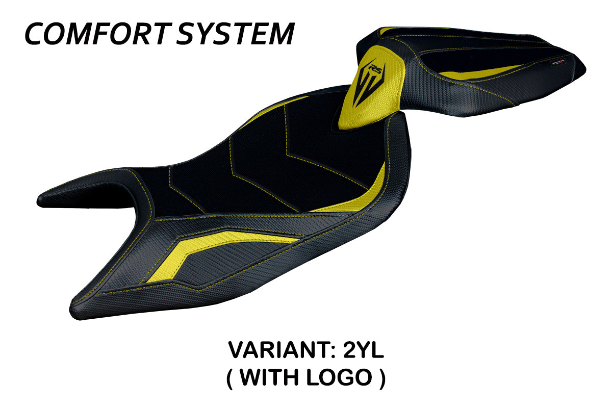 Funda de asiento Aprilia RS 660 2021-2025 Tappezzeria Italia TPZ Comfort en amarillo y negro