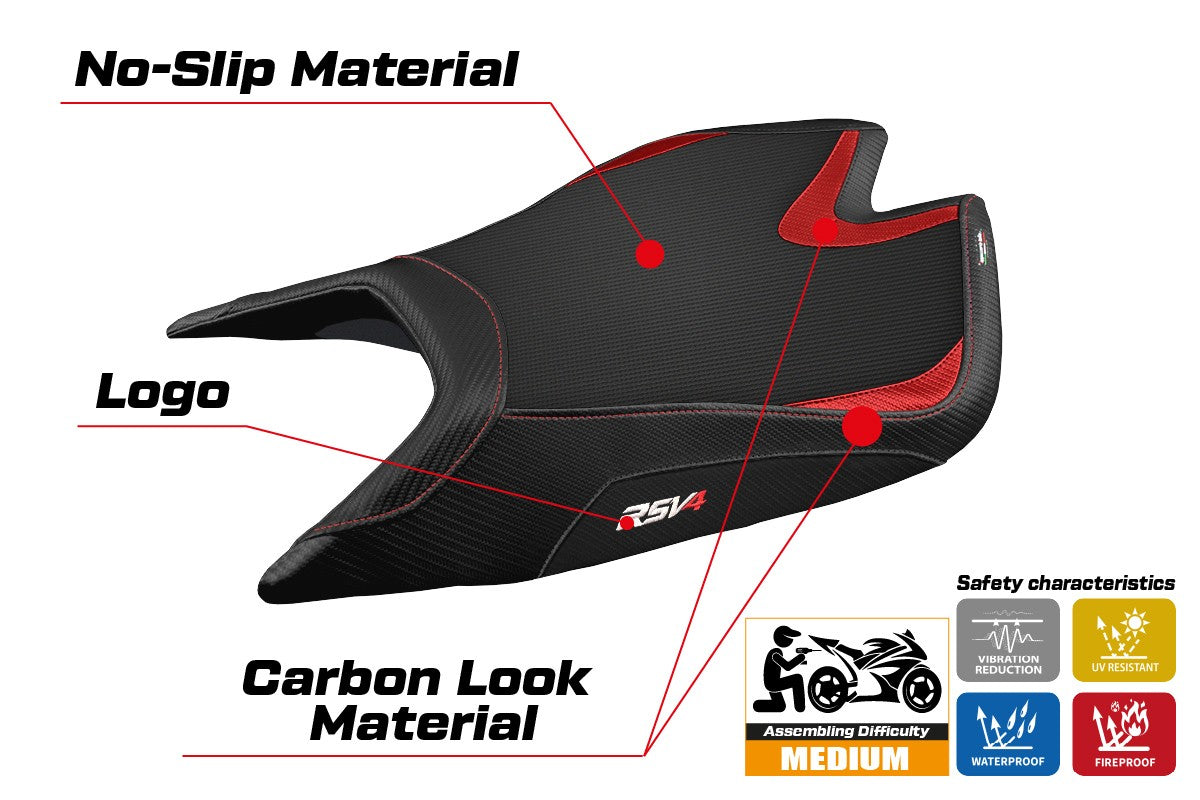 Aprilia RSV4 2021-2026 Seat Cover TPZ Italia Red Black