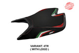 Funda de asiento Aprilia RSV4 2021-2025 Tappezzeria Italia TPZ Bandera de Italia en negro