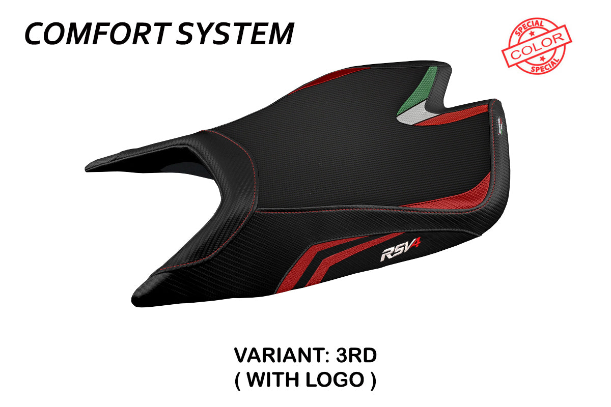 Aprilia RSV4 2021-2025 Seat Cover Tappezzeria Italia TPZ Comfort in Red and Black