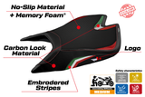 Funda de asiento Aprilia RSV4 2021-2025 Tappezzeria Italia TPZ Comfort con bandera de Italia negra