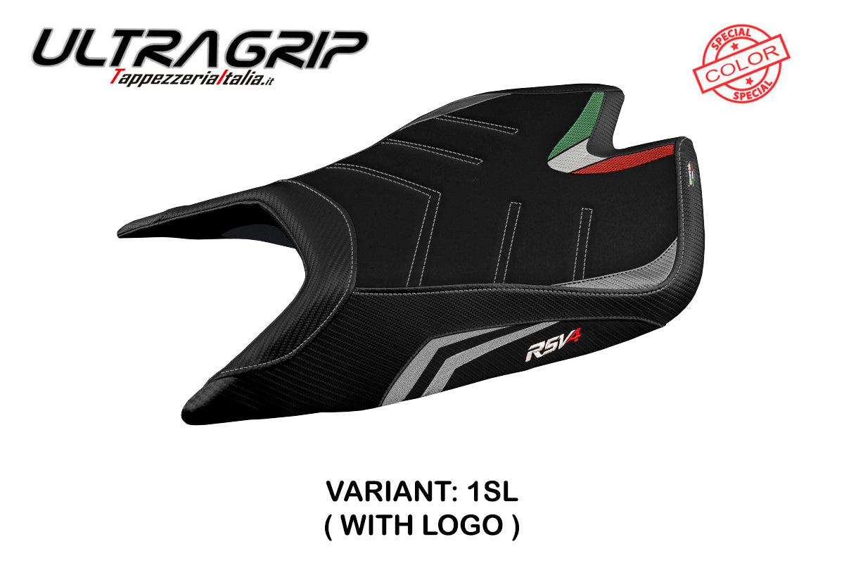 Aprilia RSV4 2021-2025 Seat Cover Tappezzeria Italia TPZ Ultragrip in Silver and Black