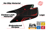 Funda de asiento Aprilia RSV4 2021-2025 Tappezzeria Italia TPZ Ultragrip en rojo y negro