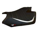 Funda de asiento Aprilia RSV4 2009-2020 Tappezzeria Italia TPZ Comfort Ultragrip en blanco y negro