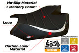 Funda de asiento Aprilia RSV4 2009-2020 Tappezzeria Italia TPZ Comfort Ultragrip en blanco y negro