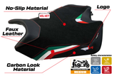 Funda de asiento Aprilia RSV4 2009-2020 Tappezzeria Italia TPZ de terciopelo con bandera de Italia negra