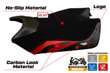 Funda de asiento Aprilia RSV4 2009-2020 Tappezzeria Italia TPZ en terciopelo rojo y negro