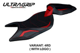 Funda de asiento Aprilia Tuono 660 2021-2024 Tappezzeria Italia TPZ Ultragrip en rojo y negro