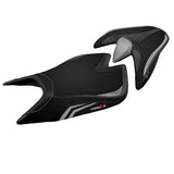 Funda de asiento Aprilia Tuono V4 2021-2025 Tappezzeria Italia TPZ en plata y negro