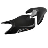 Funda de asiento Aprilia Tuono V4 2021-2025 Tappezzeria Italia TPZ Comfort en plata y negro
