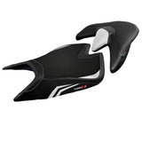 Funda de asiento Aprilia Tuono V4 2021-2025 Tappezzeria Italia TPZ Comfort en blanco y negro