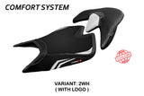 Funda de asiento Aprilia Tuono V4 2021-2025 Tappezzeria Italia TPZ Comfort en blanco y negro
