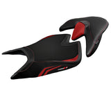 Funda de asiento Aprilia Tuono V4 2021-2025 Tappezzeria Italia TPZ Comfort en rojo y negro