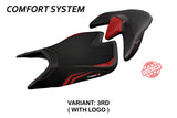 Funda de asiento Aprilia Tuono V4 2021-2025 Tappezzeria Italia TPZ Comfort en rojo y negro