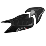 Aprilia Tuono V4 2021-2025 Seat Cover Tappezzeria Italia TPZ Ultragrip in Silver and Black