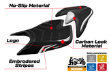 Funda de asiento Aprilia Tuono V4 2021-2025 Tappezzeria Italia TPZ Ultragrip en blanco y negro