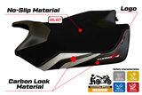 Funda de asiento Aprilia Tuono V4 2011-2020 Tappezzeria Italia TPZ en terciopelo blanco y negro