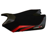 Funda de asiento Aprilia Tuono V4 2011-2020 Tappezzeria Italia TPZ en terciopelo rojo y negro