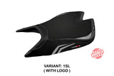 Funda de asiento Aprilia Tuono V4 Factory 2021-2025 Tappezzeria Italia TPZ Comfort en plata y negro