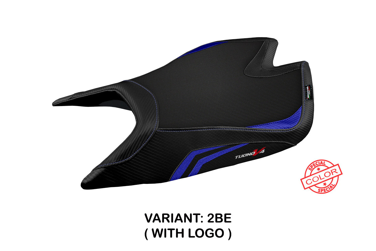 Funda de asiento Aprilia Tuono V4 Factory 2021-2025 Tappezzeria Italia TPZ Comfort en azul y negro