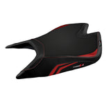 Funda de asiento Aprilia Tuono V4 Factory 2021-2025 Tappezzeria Italia TPZ Comfort en rojo y negro